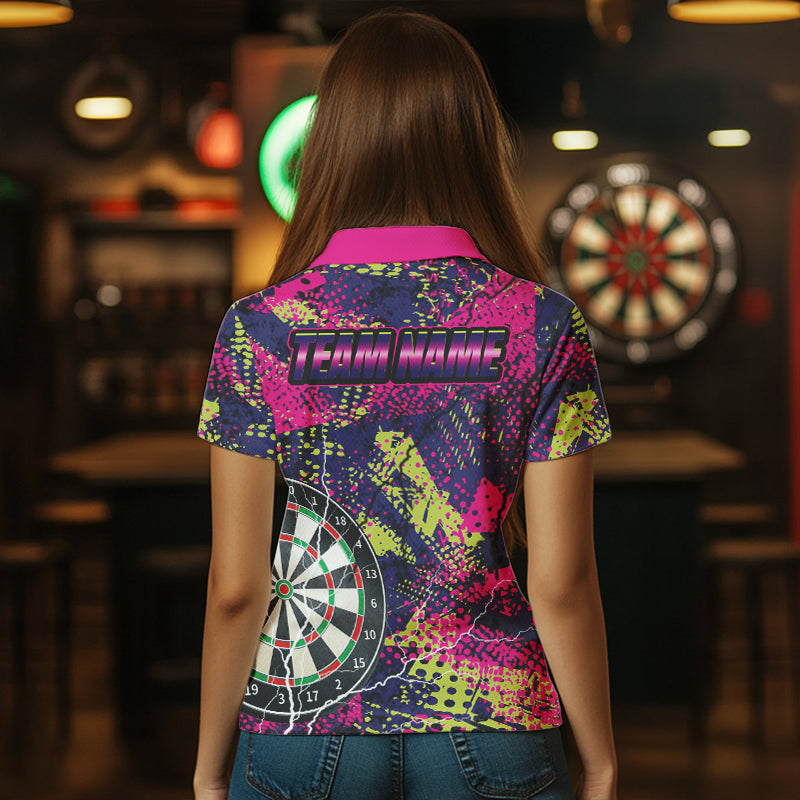 Grunge Colorful Lightning Darts Shirts For Women Custom Funny Dart Jersey TDM3543