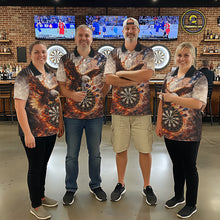 Load image into Gallery viewer, Personalized Grunge Fire Eagle Darts Shirt For Men, Patriotic Darts Jersey Team Polo &amp; 1/4 Zip TDM5911