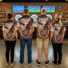 Load image into Gallery viewer, Personalized Grunge Fire Eagle Darts Shirt For Men, Patriotic Darts Jersey Team Polo &amp; 1/4 Zip TDM5911