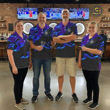 Load image into Gallery viewer, Black Purple Darts Board Personalized Women Dart Quarter-Zip Shirt Custom Darts Team Jerseys TDM1429