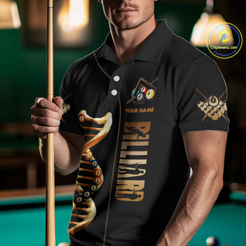 Funny DNA Billiard Shirt For Men Custom 8 Ball Pool & Beer That's Why I'M Here Team Jersey TDM4565
