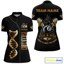 Load image into Gallery viewer, Funny DNA Billiard Shirt For Women Custom 8 Ball Pool &amp; Beer That's Why I'M Here Team Jersey TDM4565