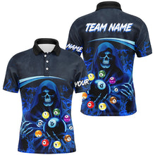 Load image into Gallery viewer, Blue Grim Reaper Custom Billiard Balls Pool Jerseys For Men, 3D Printed Billiard Team Shirts TDM2468