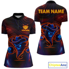 Load image into Gallery viewer, Funny Neon Tornado 8 Ball Billiard Shirt For Women Custom Pool Team Jersey Polo &amp; 1/4 Zip TDM5445