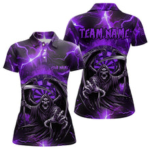 Load image into Gallery viewer, Purple Grim Reaper Custom Thunder Lightning Women Dart Shirt, Dart Jersey TDM3550