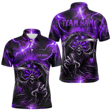 Load image into Gallery viewer, Personalized Purple Grim Reaper Custom Thunder Lightning Men Dart Shirts, 3D Darts Team Jerseys TDM3550