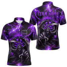 Load image into Gallery viewer, Personalized Purple Grim Reaper Custom Thunder Lightning Men Dart Shirts, 3D Darts Team Jerseys TDM3550