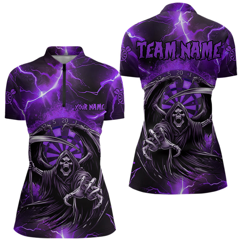 Purple Grim Reaper Custom Thunder Lightning Women Dart Shirt, Dart Jersey TDM3550