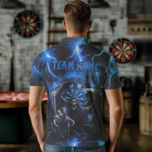 Load image into Gallery viewer, Personalized Blue Grim Reaper Custom Thunder Lightning Men Dart Shirts, 3D Darts Team Jerseys TDM3551