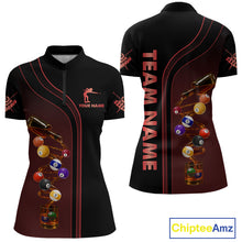 Load image into Gallery viewer, Funny DNA Wine Billiard Shirt For Women Custom Pool Team Shirts, Billiard Jersey Polo &amp; 1/4 Zip|Red TDM5194