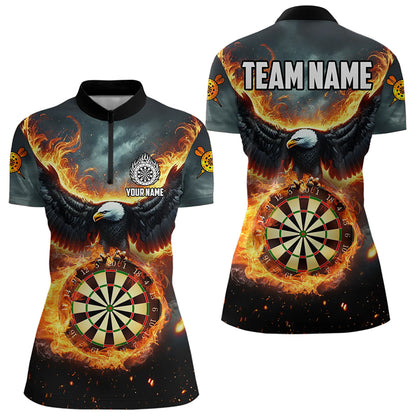 Personalized Fire Flame Dartboard Eagle 3D Dart Shirts For Women Darts League Team Shirt Dart Jerseys TDM3219