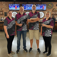 Load image into Gallery viewer, Custom Darts Shirts For Women Personalized Zig-Zag Pattern Dart Jersey, Cool Darts Team Shirts|Pink TDM5453