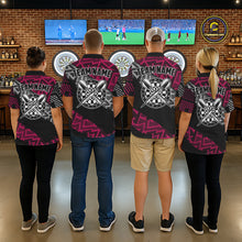 Load image into Gallery viewer, Custom Darts Shirts For Women Personalized Zig-Zag Pattern Dart Jersey, Cool Darts Team Shirts|Pink TDM5453