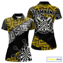 Load image into Gallery viewer, Custom Darts Shirt For Women Personalized Zig-Zag Pattern Dart Jersey, Cool Dart Team Shirts|Yellow TDM5454