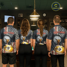 Load image into Gallery viewer, Personalized Vintage American Flag Eagle Billiard Shirt For Men, 9 Ball Pool Billiard Team Jerseys TDM5721