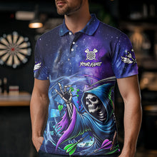 Load image into Gallery viewer, Funny Grim Reaper Blue Purple Galaxy Dart Shirts For Men Custom Glowing Dart Jerseys Outfits TDM3561