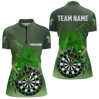 Green Luckiest Shamrock 3D Dartboard Women Dart Shirts Custom St Patrick Day Dart Shirts Team Jerseys TDM3570