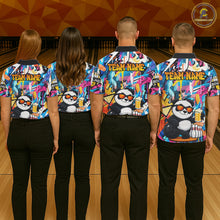 Load image into Gallery viewer, Funny Panda Colorful Graffiti Bowling Shirts For Men, Best Bowling Team Jersey Polo &amp; 1/4 Zip TDM6511