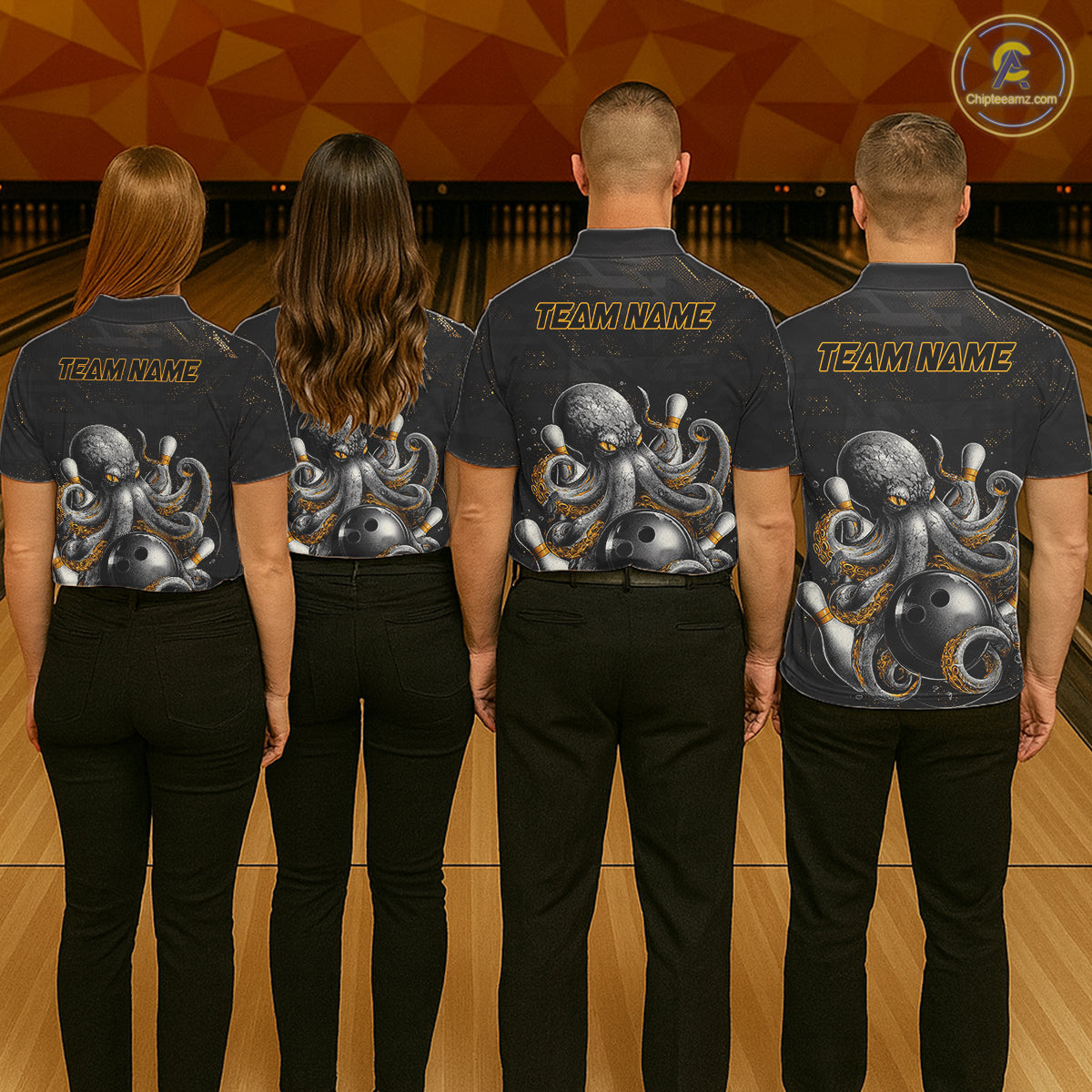 Personalized Funny Octopus Bowling Jersey For Women Custom Bowling Team Shirts Polo & Quarter Zip TDM6518