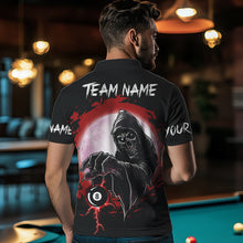 Load image into Gallery viewer, Black And Red Grunge Grim Reaper 8 Ball Billiard Shirt For Men Custom Billiard Team Jersey TDM3433