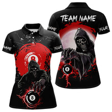 Load image into Gallery viewer, Black And Red Grunge Grim Reaper 8 Ball Billiard Shirt For Women Custom Billiard Team Jersey TDM3433