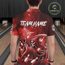 Load image into Gallery viewer, Funny Red Grim Reaper Galaxy Bowling Shirt For Men Custom Bowling Team Jersey Polo &amp; 1/4 Zip TDM6078