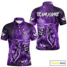 Load image into Gallery viewer, Purple Grim Reaper Dart Shirt With Pocket Option For Men Custom Darts Jersey TDM6083