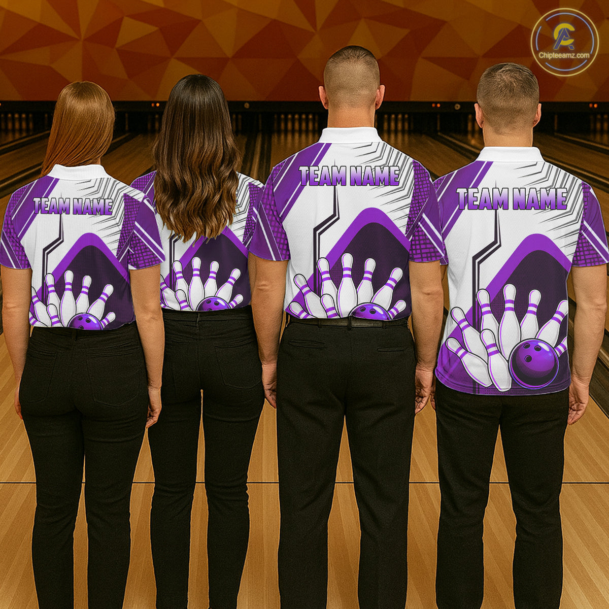 Custom White And Purple Bowling Ball Polo & Quarter Zip For Women, Bowling Team Shirt, Bowling Jersey TDM6527
