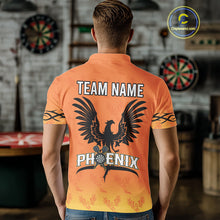 Load image into Gallery viewer, Personalized Yellow Phoenix Dartboard Men's Darts Shirt - Custom Name For Players NYN0518