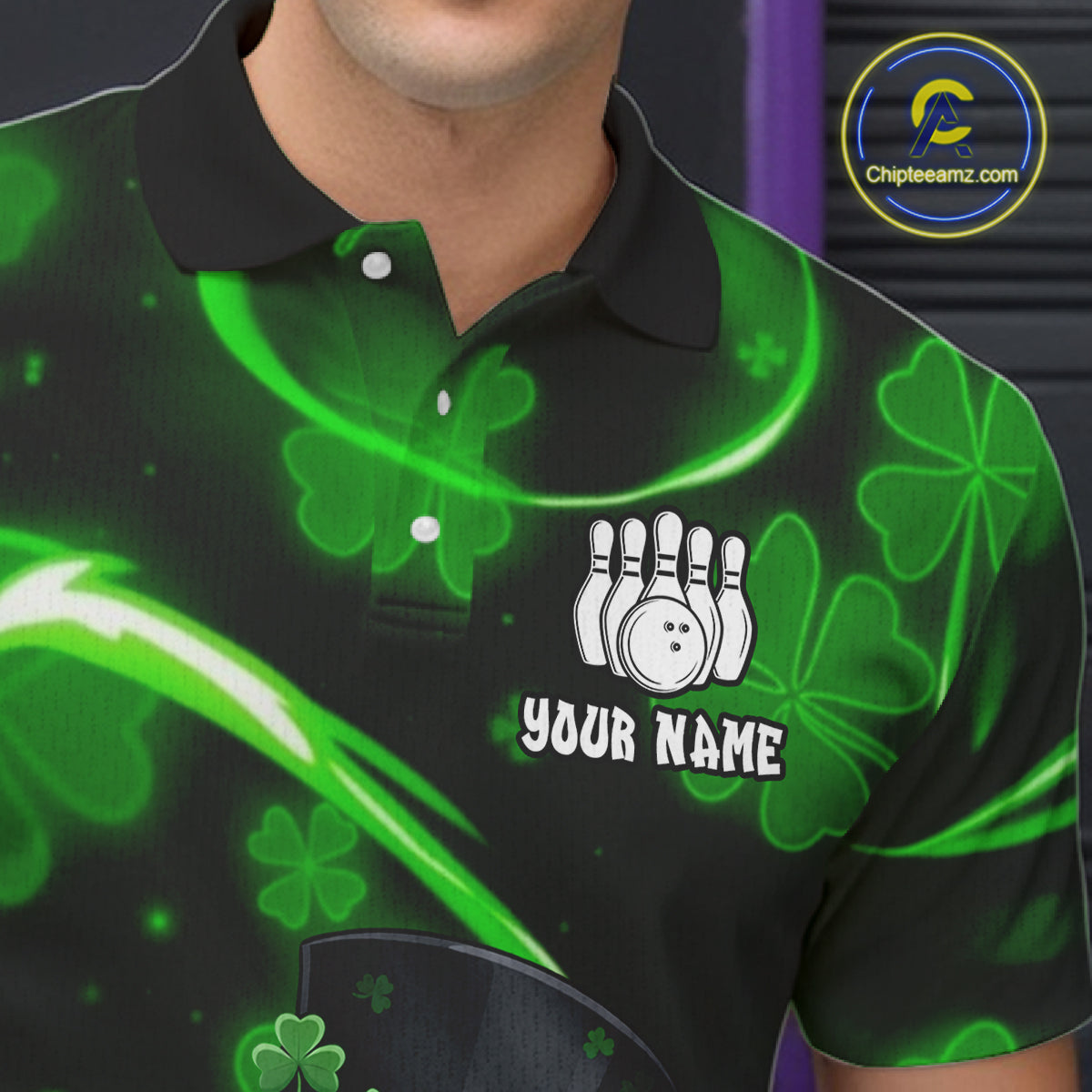 Personalized St Patrick Day Bowling Shirt For Men, Funny Shamrock Luckiest Bowling Team Jersey TDM5746