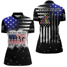 Load image into Gallery viewer, It's The Skill Custom American Flag Women Billiard Shirt Funny Billiard Jersey|Black TDM3571