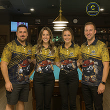 Load image into Gallery viewer, Yellow Grunge Funny 8 Ball Billiard Shirt For Men Custom Pool Team Jersey Polo &amp; 1/4 Zip TDM6355