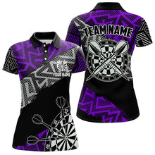 Load image into Gallery viewer, Custom Darts Shirts For Women Personalized Zig-Zag Pattern Dart Jerseys, Cool Dart Shirts |Purple TDM3444