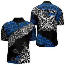 Load image into Gallery viewer, Custom Darts Shirts For Men Personalized Zig-Zag Pattern Dart Jerseys, Cool Dart Shirts |Blue TDM3445