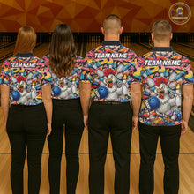Load image into Gallery viewer, Funny Rooster Graffiti Style Bowling Jersey For Men Custom Bowling Team Jersey Polo &amp; 1/4 Zip TDM6121