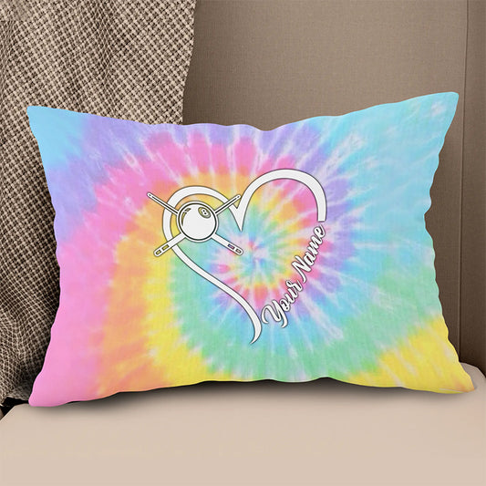 Colorful Tie Dye Billiard Pillow Custom Name Throw Pillow Billiard Gifts TDM0761