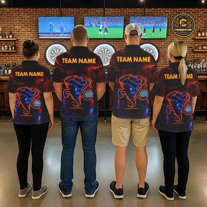 Funny Neon Tornado Darts Polo & Quarter Zip For Men Custom Darts Team Jersey, Darts Outfit TDM5505