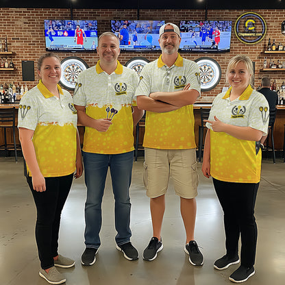 Personalized Funny Beer Skull Darts Shirt For Men Custom Yellow Darts Team Jersey, Darts Gifts TDM5507