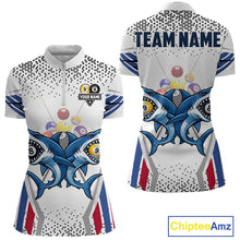 Load image into Gallery viewer, Funny Shark 8 Ball &amp; 9 Ball Pool Billiard Shirt For Women Custom Billiard Team Jersey Polo &amp; 1/4 Zip TDM5965