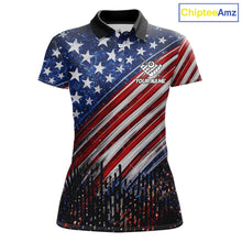 Load image into Gallery viewer, American Flag Fire 8 Ball Pool Billiard Shirt For Women Custom Billiard Team Jersey Polo &amp; 1/4 Zip TDM6124