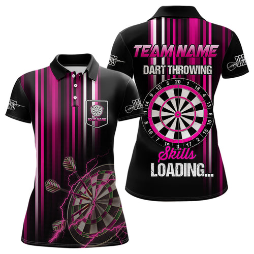 Darts Throwing Skills Loading Custom Pink Darts Shirt With Pocket For Women TDM2278