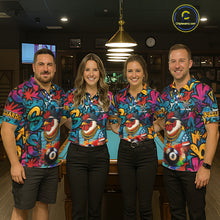 Load image into Gallery viewer, Funny Rooster Colorful Graffiti 8 Ball Billiard Shirt For Women Custom Pool Jersey Polo &amp; 1/4 Zip TDM6368