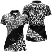 Load image into Gallery viewer, Custom Dart Shirts For Women Personalized Black White Zig-Zag Pattern Dart Jerseys, Cool Dart Shirts TDM2793