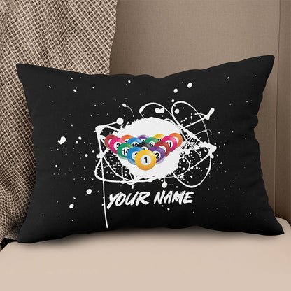 Custom Grunge Billiard Balls Black Pillow, Personalized Pillows Billiard TDM0791