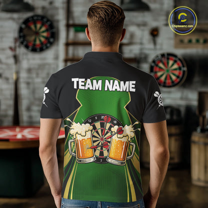 Funny Alligator And Beer Darts Shirt For Men Custom Darts Jersey Polo & 1/4 Zip, Darts Gifts TDM6144