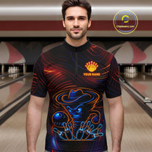 Load image into Gallery viewer, Funny Neon Tornado Pin Bowling Shirt For Men Custom Bowling Team Jersey Polo &amp; 1/4 Zip TDM6148