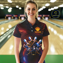 Load image into Gallery viewer, Funny Neon Bowling Jersey For Women Custom Bowling Shirt Polo &amp; Quarter Zip, Bowling Team Outfit TDM6149