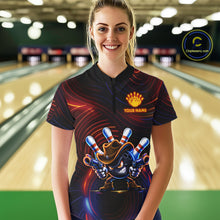 Load image into Gallery viewer, Funny Neon Bowling Jersey For Women Custom Bowling Shirt Polo &amp; Quarter Zip, Bowling Team Outfit TDM6149