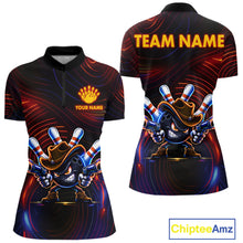 Load image into Gallery viewer, Funny Neon Bowling Jersey For Women Custom Bowling Shirt Polo &amp; Quarter Zip, Bowling Team Outfit TDM6149