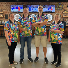 Load image into Gallery viewer, Funny Alligator Colorful Graffiti Darts Shirt For Men Custom Darts Team Jersey Polo &amp; 1/4 Zip TDM6392